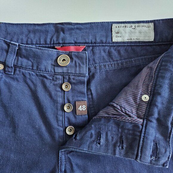 Brunello Cucinelli Men’s Slim Fit Five-Pocket Jeans – US 32 (IT 48), Dark Wash - Picture 9 of 15